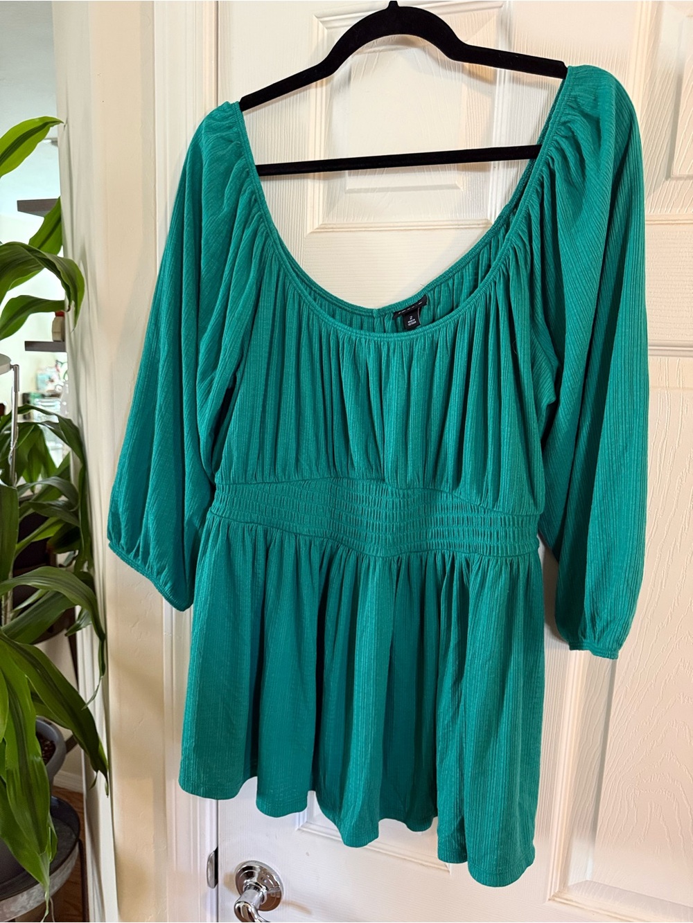 torrid green Scoop-Neck Peasant Tunic